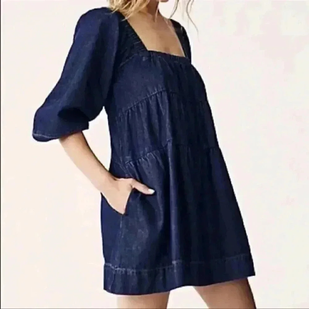 Free People This is Everything Denim Mini Dress - Picture 3 of 3